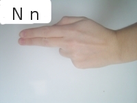 Lettre N en langue des signes française